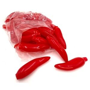 LOT OF 33 RED Hot CHILI PEPPER Light Cover Rubber Fits On Standard String Lights